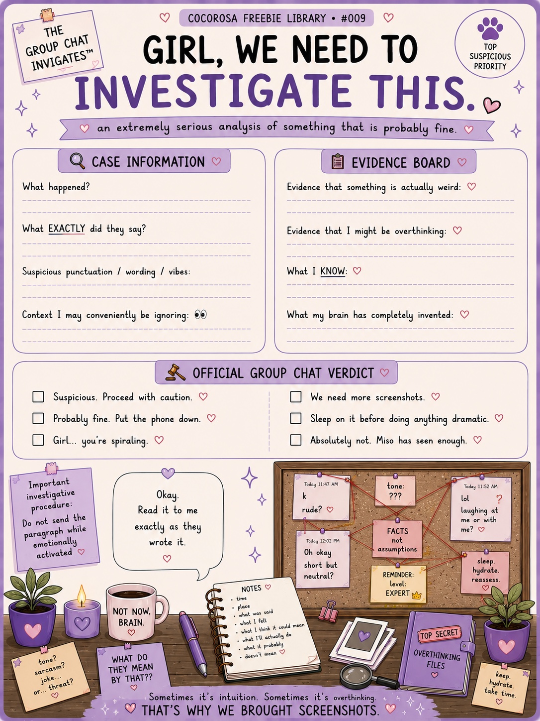 Preview of Girl, We Need to Investigate This